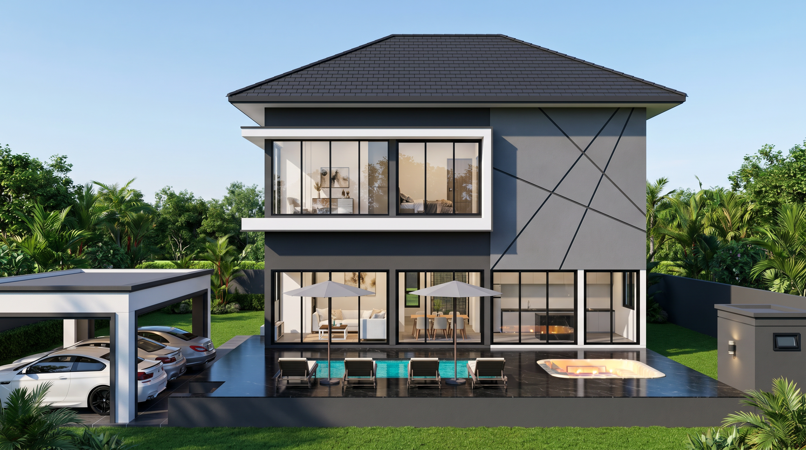 Hua Hin Modern House Front View